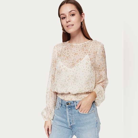 CAMI NYC ROBYN CHIFFON TOP in Pale Waterflower - Picture 1 of 10